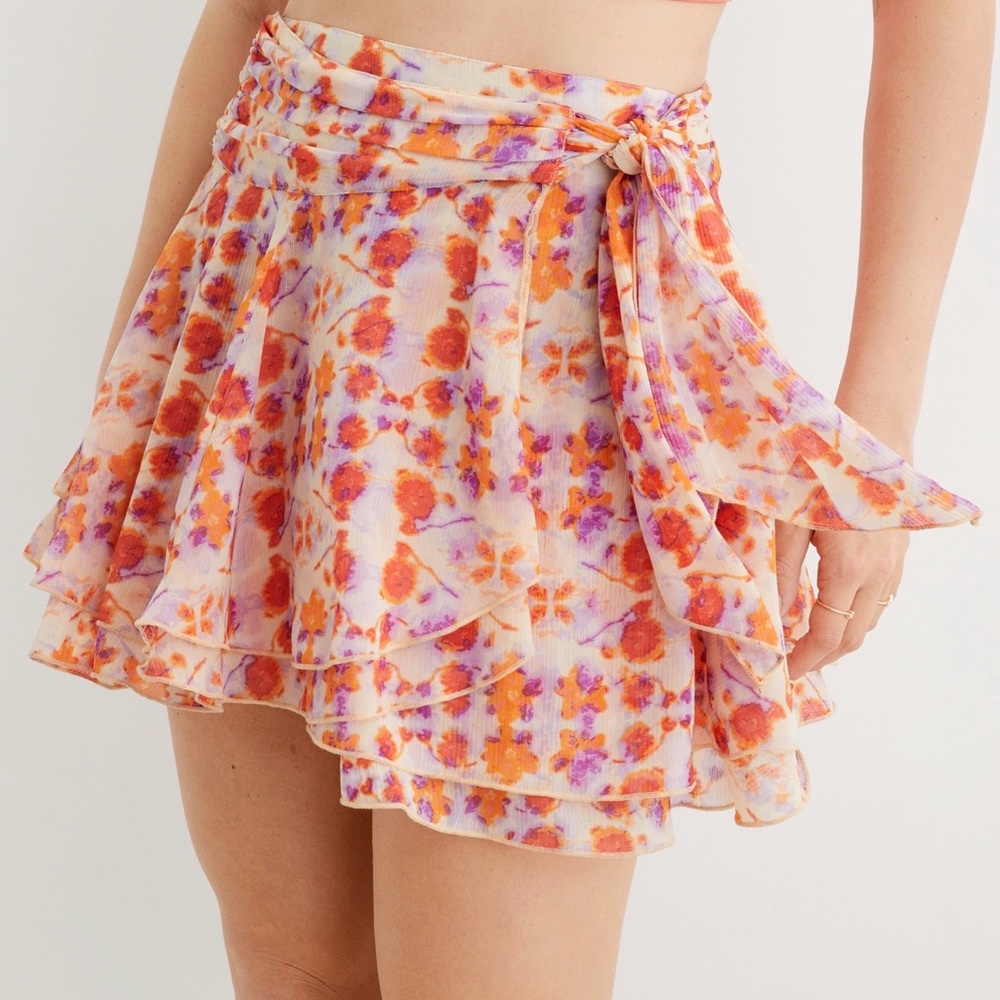 NWT Aerie Chiffon Wrap Mini Skirt Size M